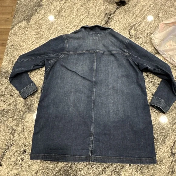Duluth‎ Trading Denim Trench Jacket Size XL Jean Coat Utility Pockets Blue #923 - Picture 11 of 11